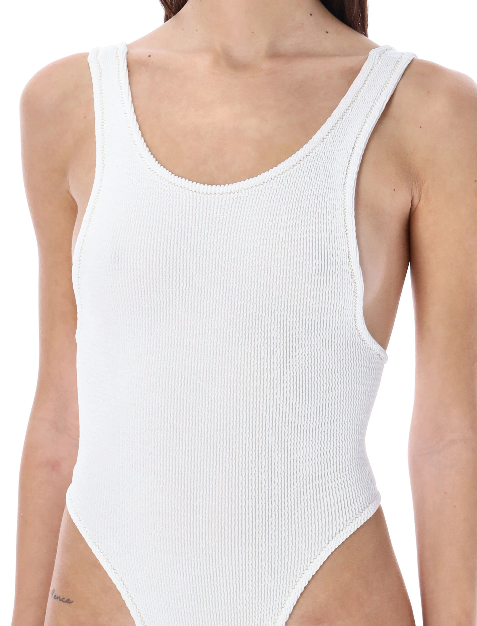 Reina Olga Ruby Scrunch Swimsuit In White