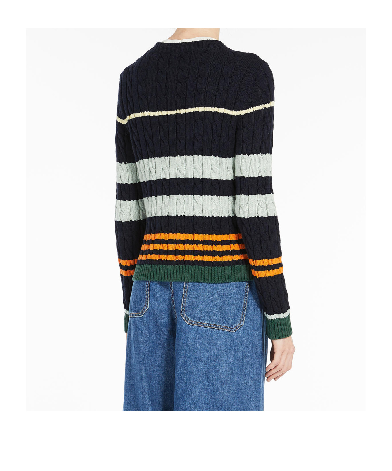 Weekend Max Mara Zorro Striped Crewneck Jumper In Black