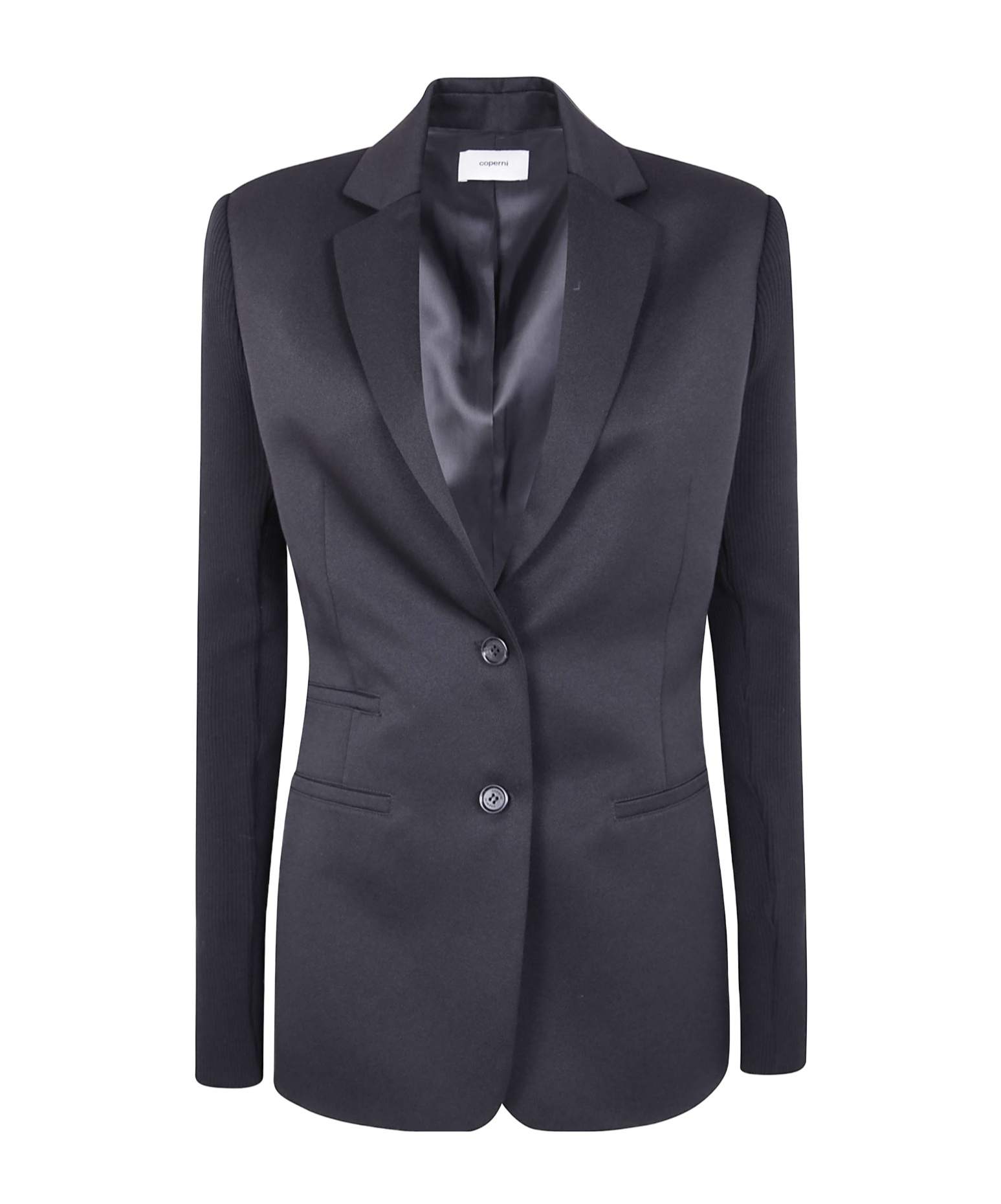 Coperni Modern Ribbed Jacket Notched Lapel In Blue