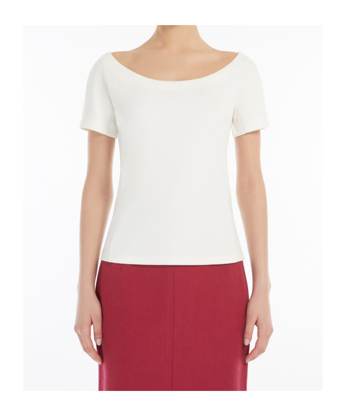 Weekend Max Mara Fitted Stretch Jersey Top In White