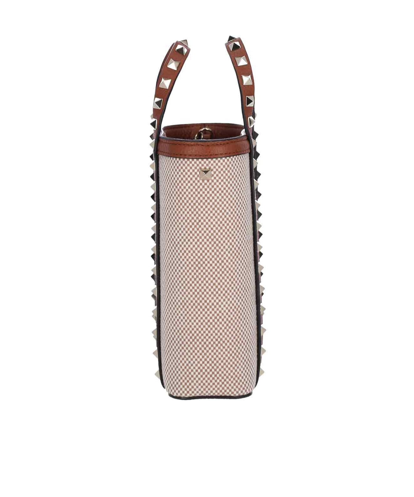 Valentino Tan Rockstud Mini Tote In Nude