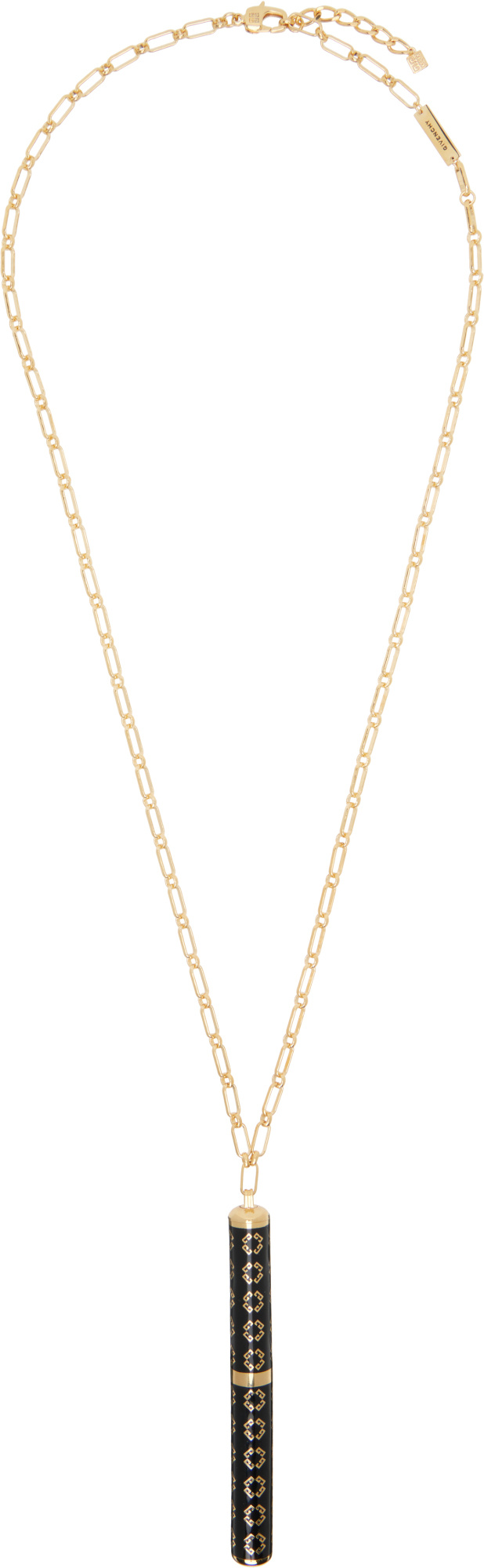Givenchy Charm Pen Necklace In Metal And Enamel In Gold/black
