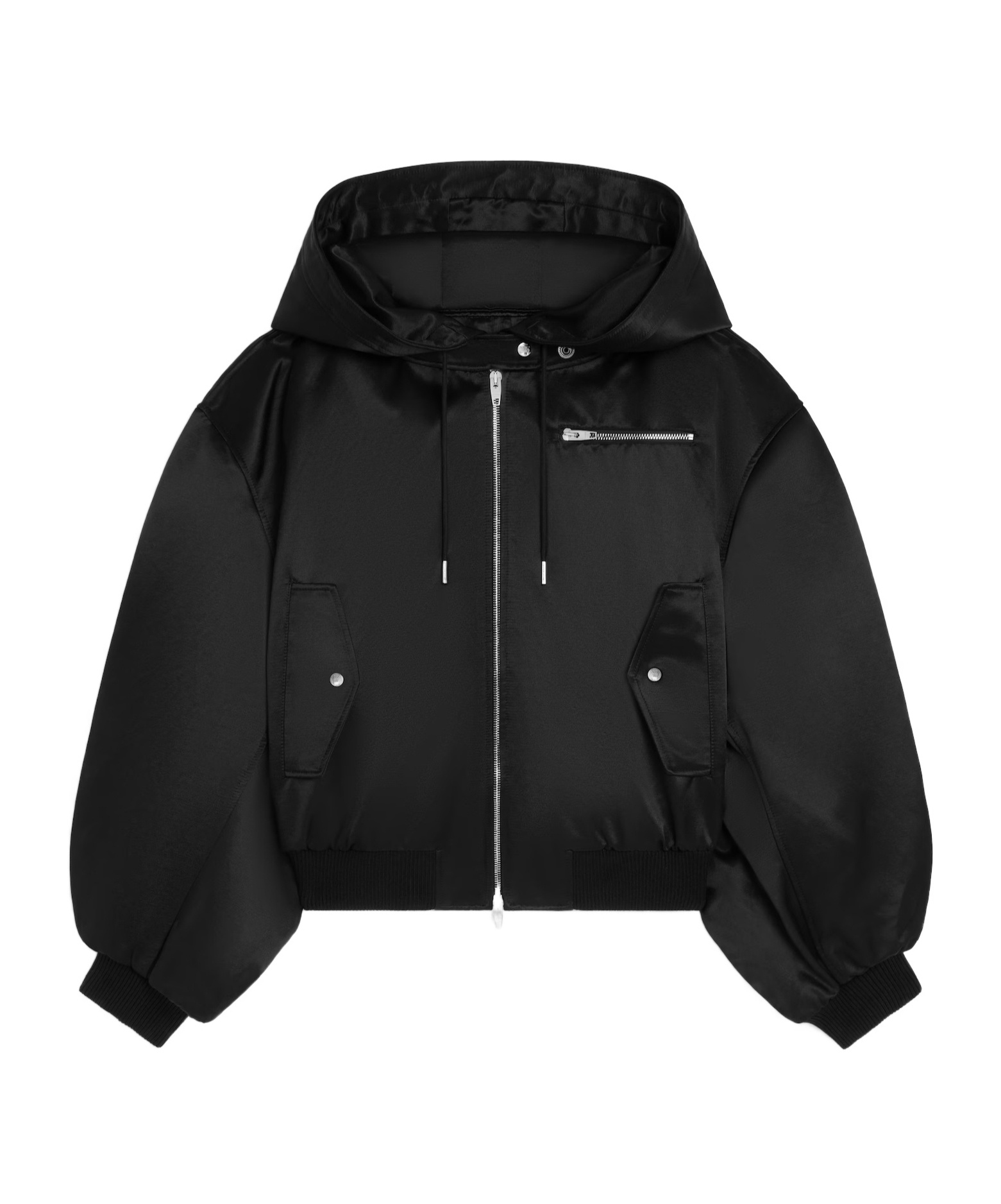 Celine Bomber Jacket In Cotton Satin In Red