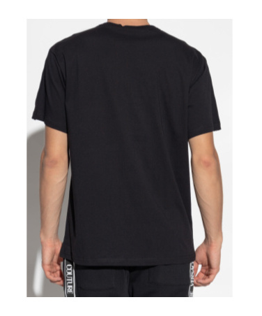 Versace Jeans Couture Logo Print Crewneck T-shirt In Black