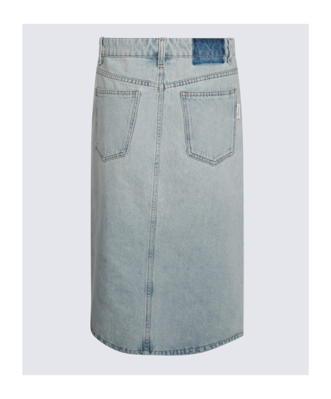 Blumarine Blue Cotton Denim Skirt In Gray
