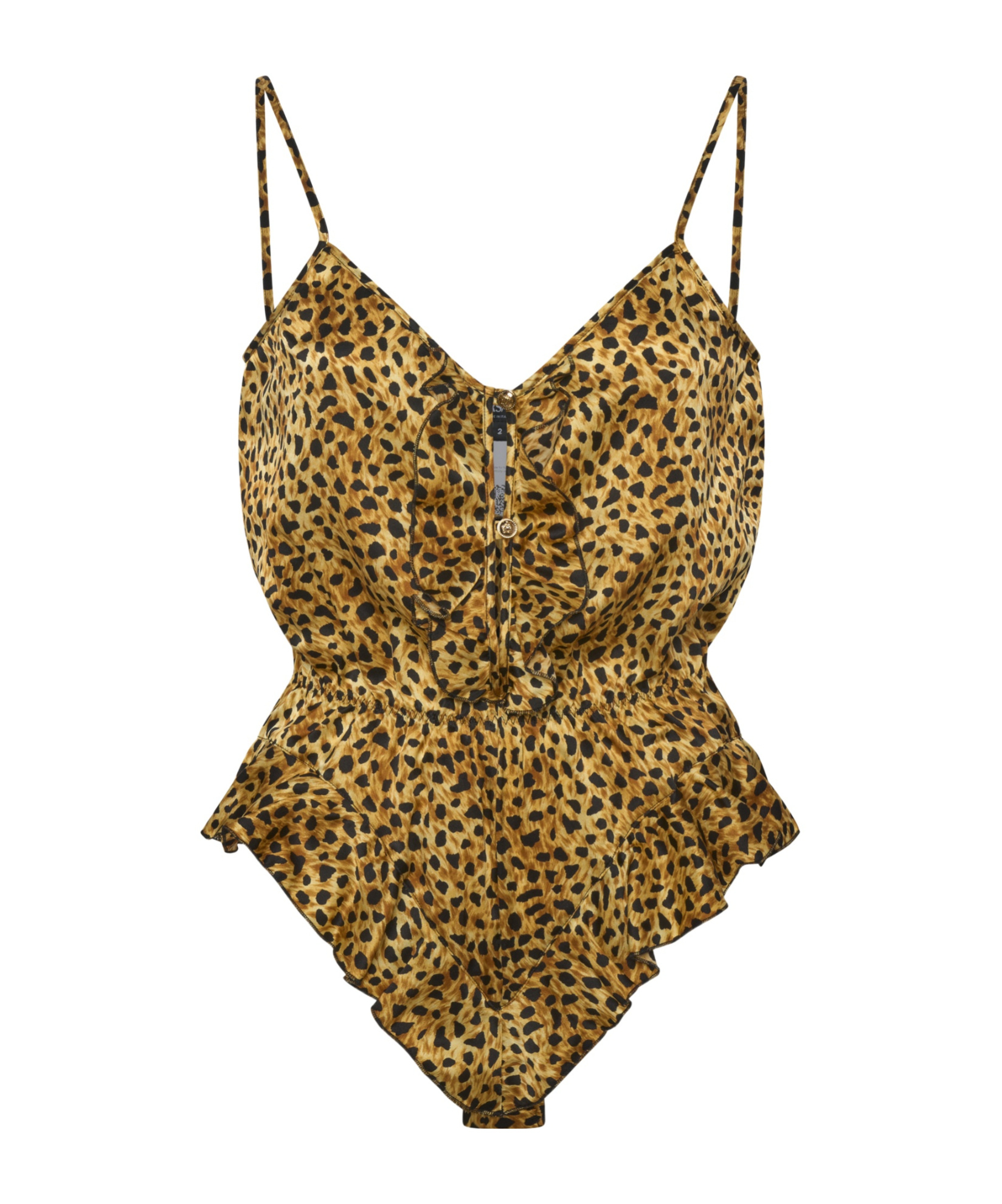 Versace Leopard-printed Bodysuit In Animal Print