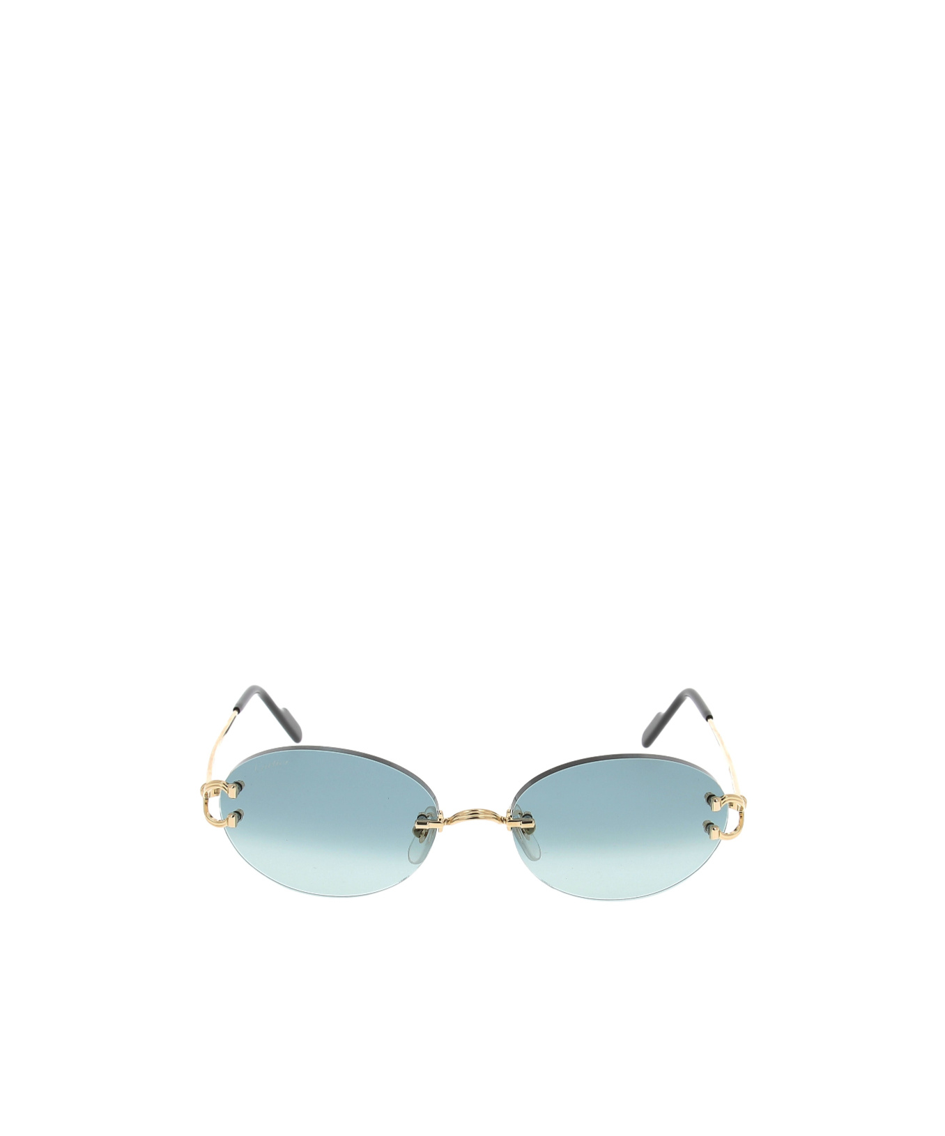 Cartier Oval Sunglasses In Blue