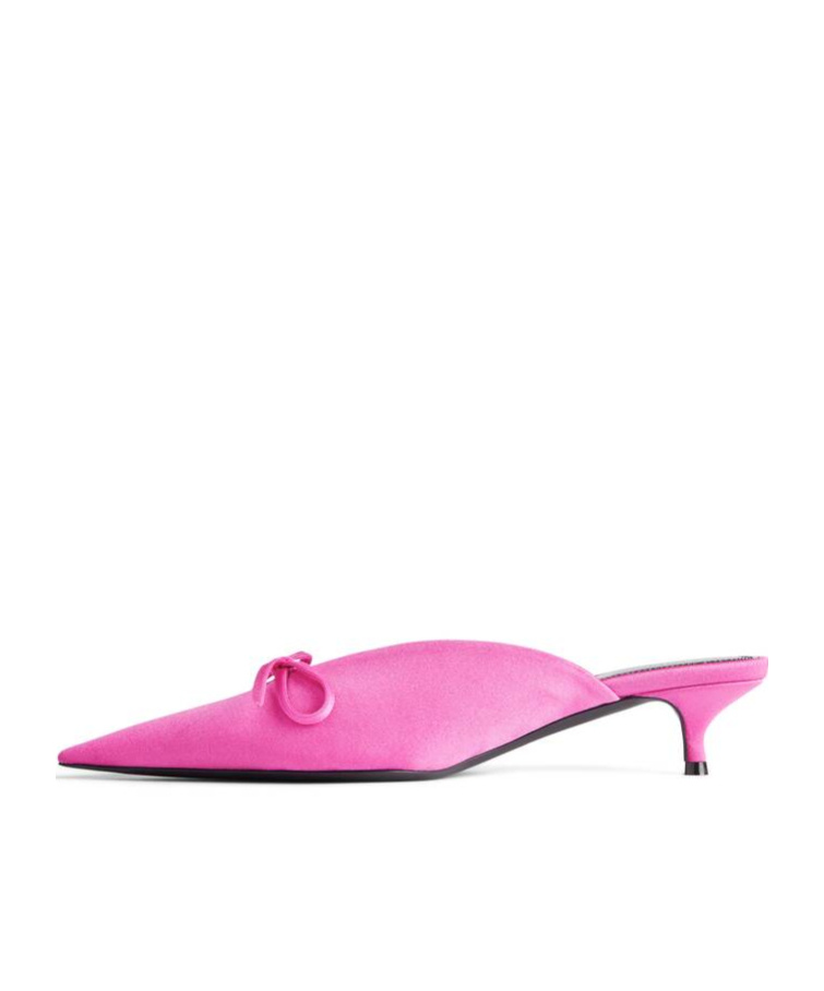 Shop Balenciaga Women's Knife Bow 40mm Mule In Pink
