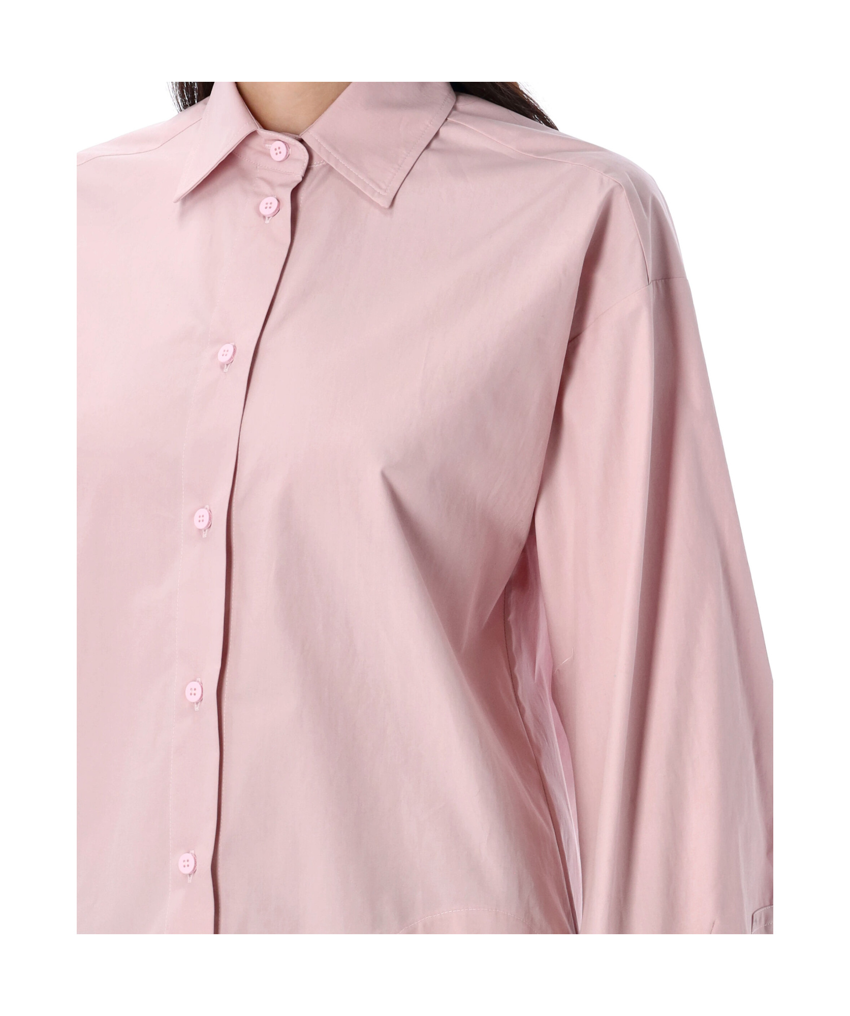 Attico Collared Neck Long Sleeves Shirt In Pink