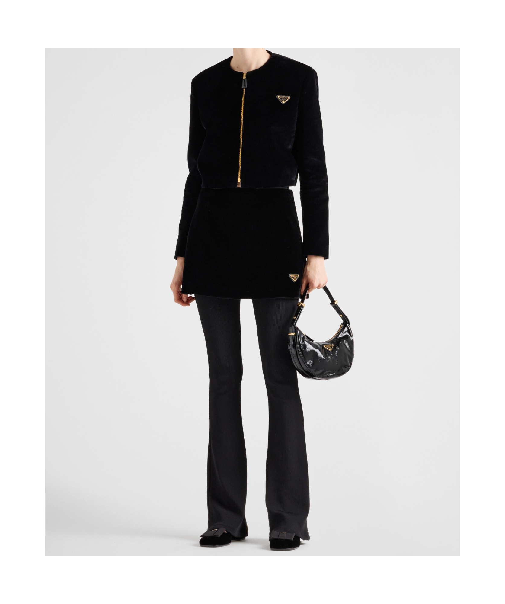 Prada Logo Mini Skirt In Black