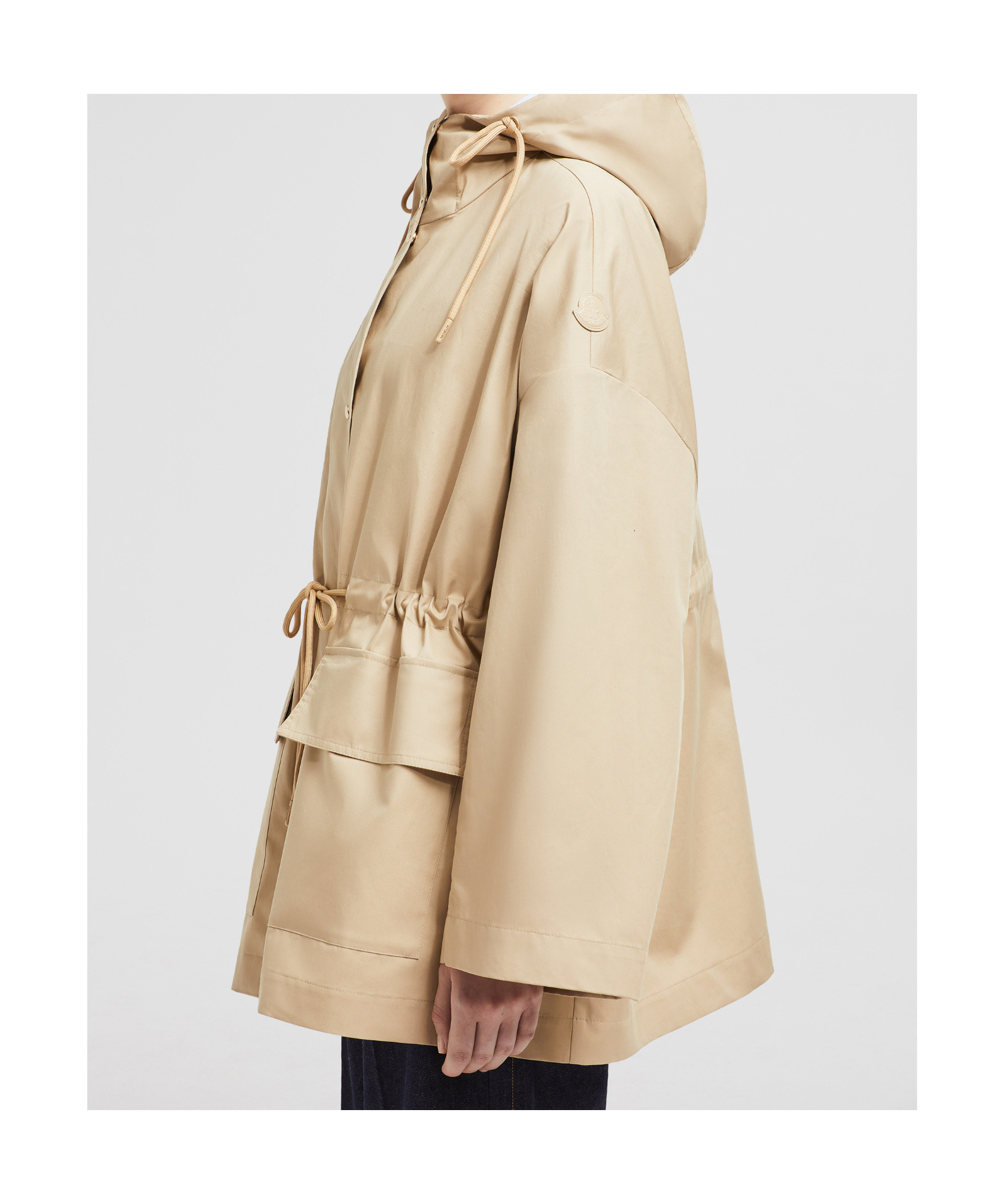 Shop Moncler Gaillon Hooded Cotton Parka Coat In Nude