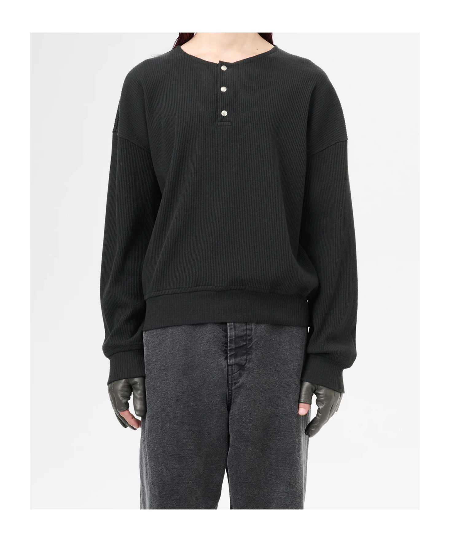 Our Legacy Slate Cotton Sweatshirt In Black Rib