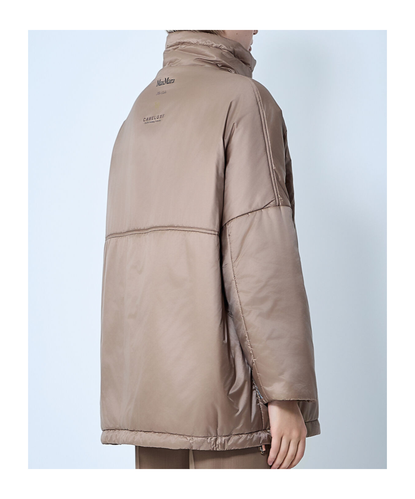 Max Mara Stand Collar Long Sleeve Casual Jacket In Neutral