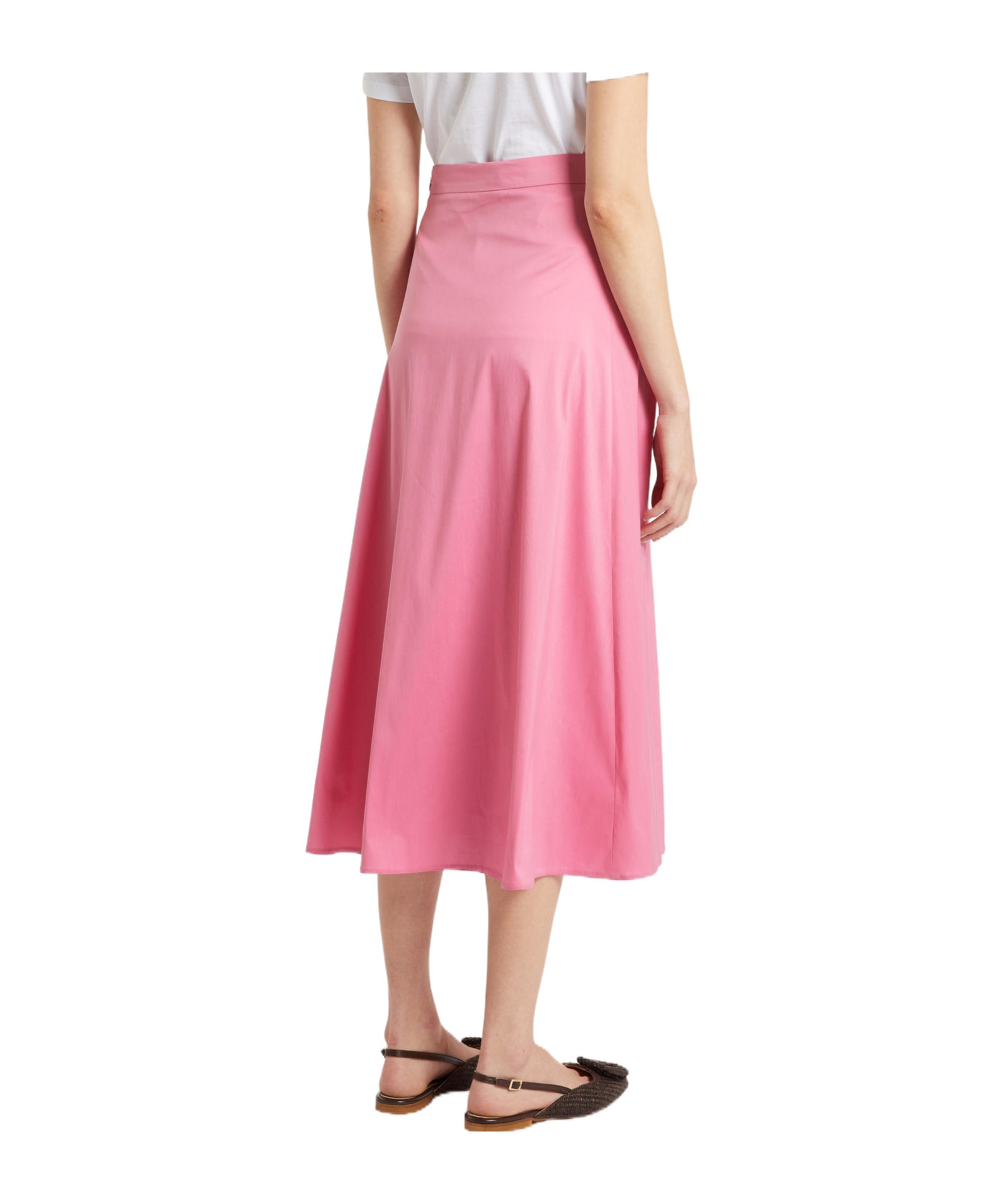 Shop Iblues Long Skirt In Stretch Cotton In Pink