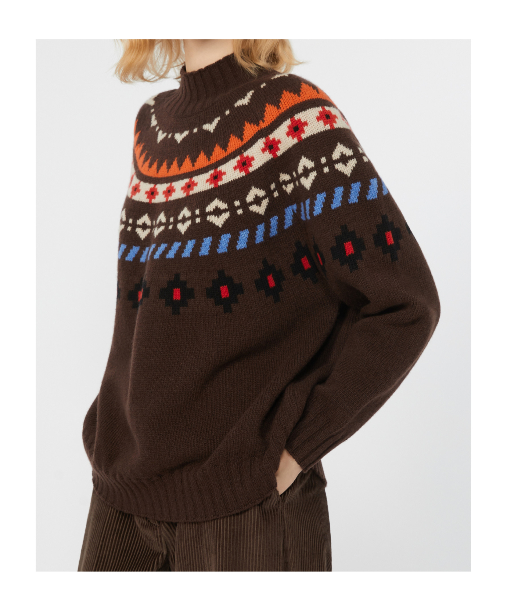 Weekend Max Mara Wool Jacquard Jumper In Brown