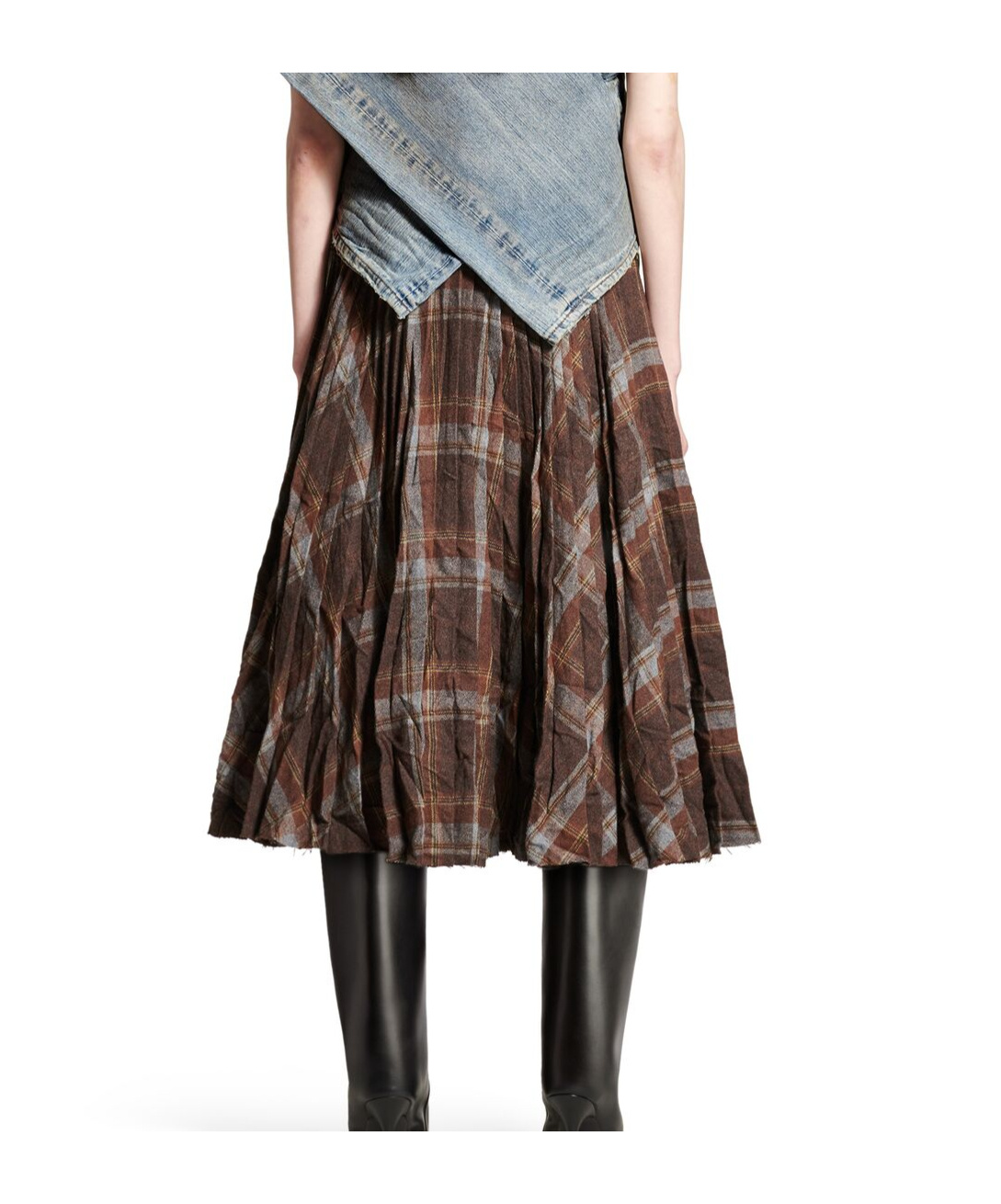 Balenciaga Pleated Skirt With Ruffled Effect In Black