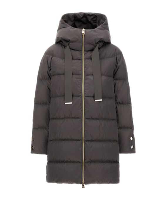 Herno A-line Down Jacket With Structured Hood In Gray