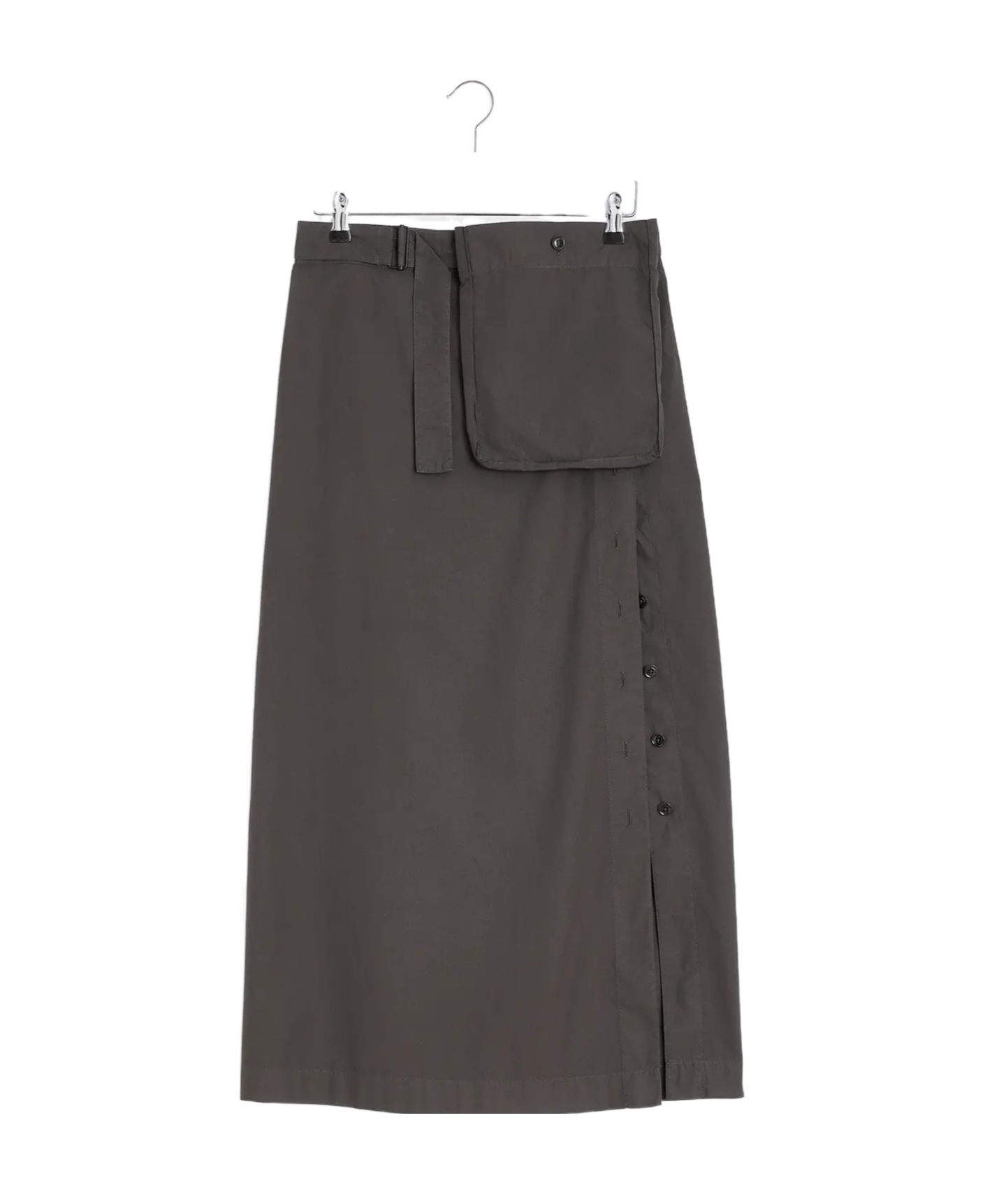 Shop Lemaire Buttoned Skirt In Dark Brown
