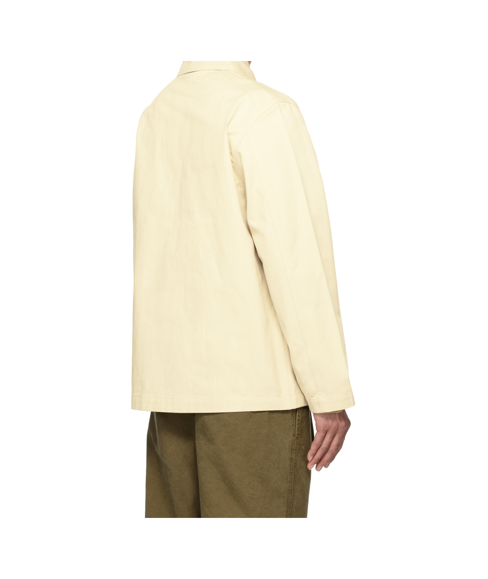 Drake's London Double Breasted Chore Jacket In Ecru