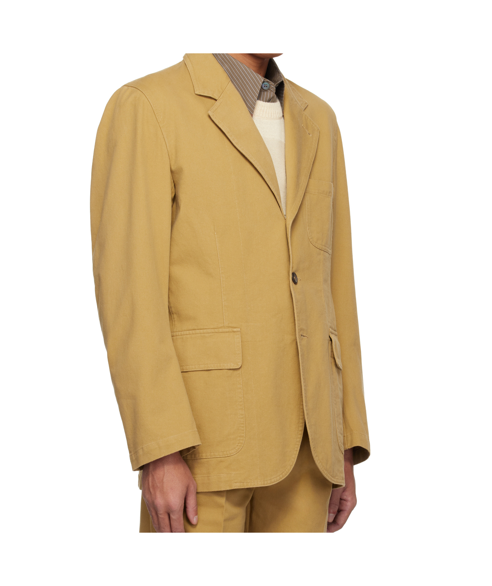 Drake's London Single Breasted Blazer In Yellow-brown
