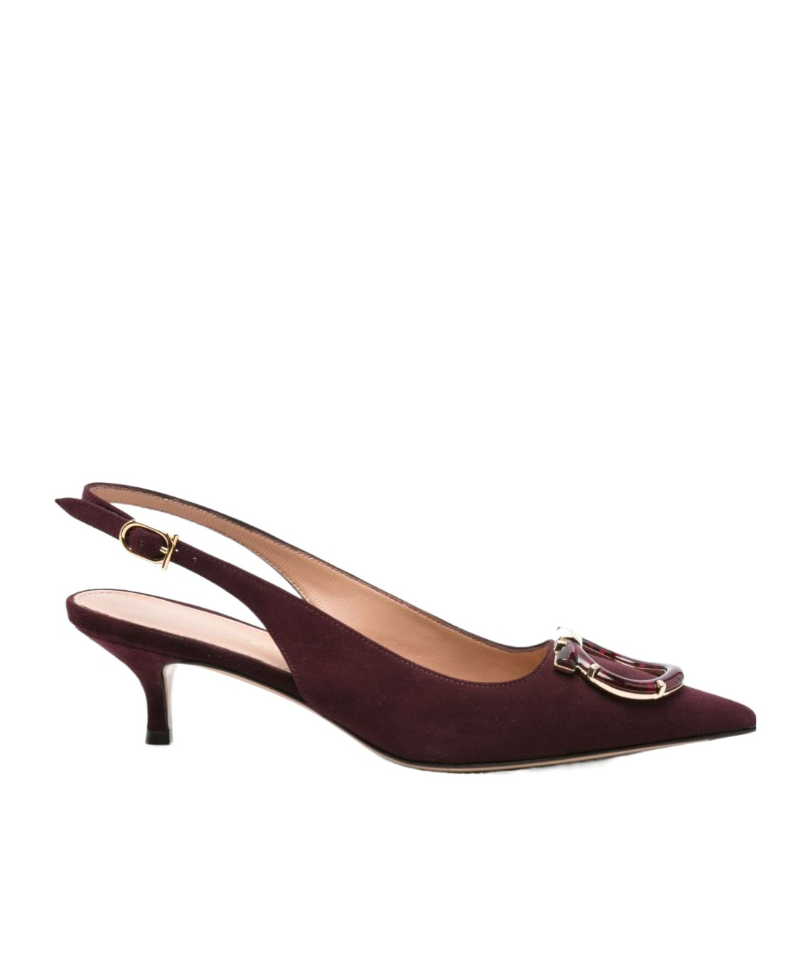 Ferragamo Maroon Leather Pumps In Burgundy
