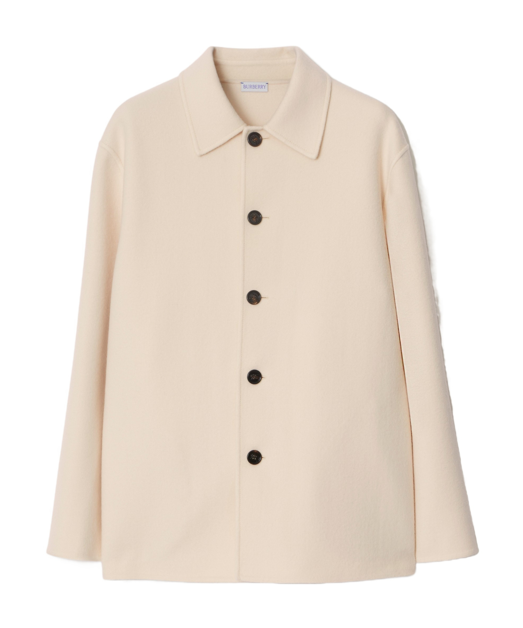 Burberry Single-breasted Wool Jacket In Nude