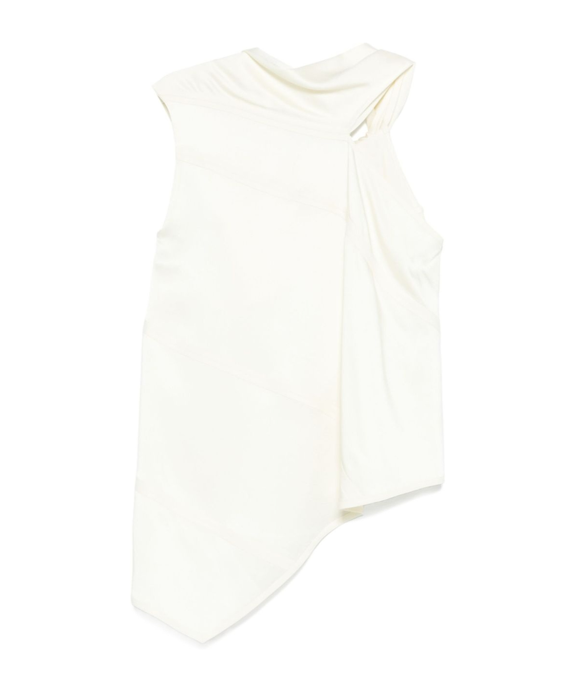 Jil Sander Light Beige Asymmetric Top With A Knot In White