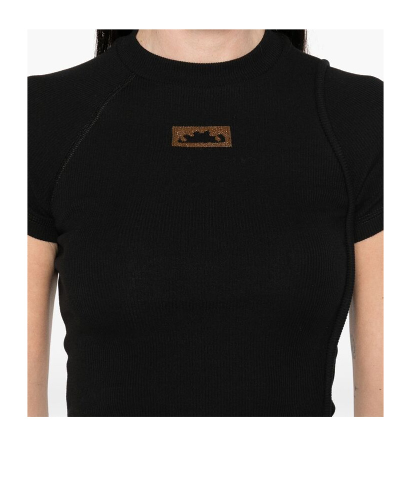 Ottolinger Open-necked Black Shirt In Black