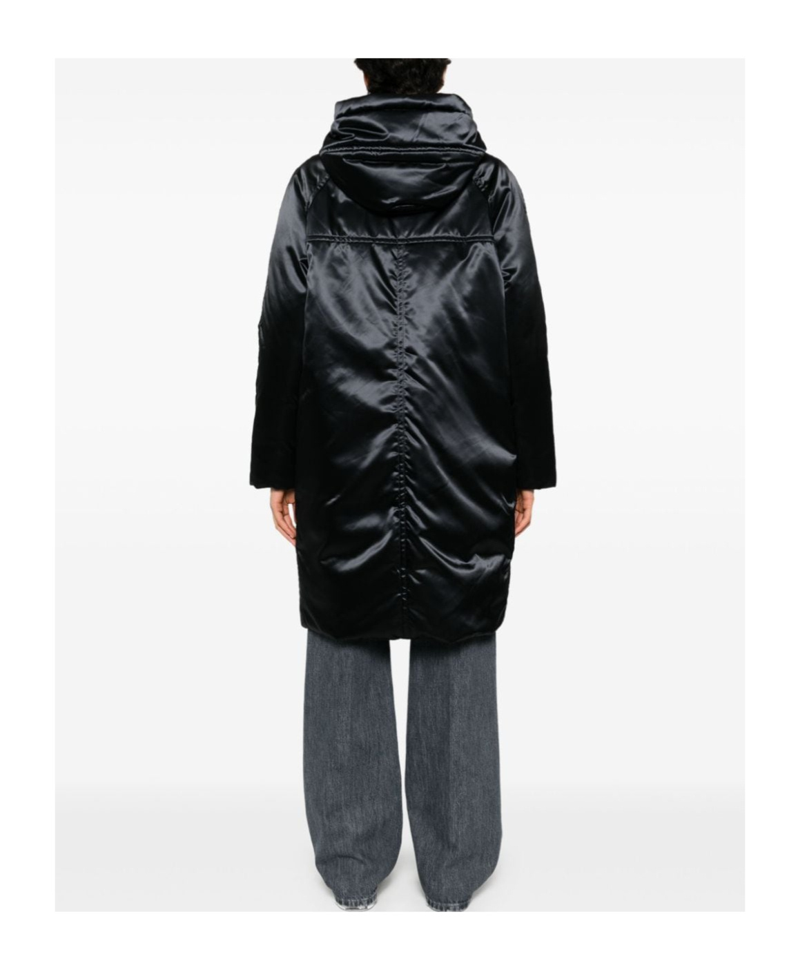 Fay Satin Parka In Black