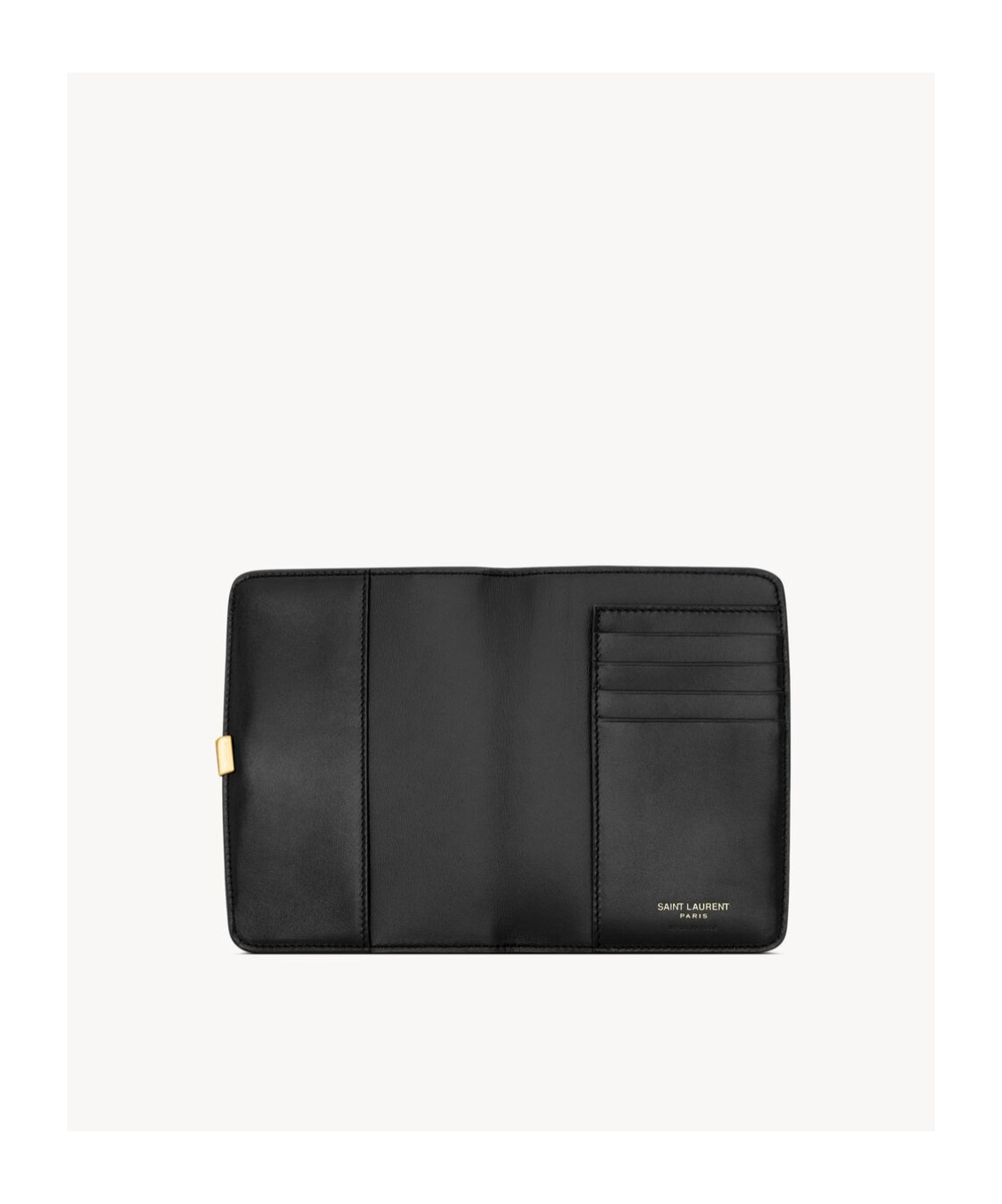 Saint Laurent Voltaire Passport Case In Box In Black