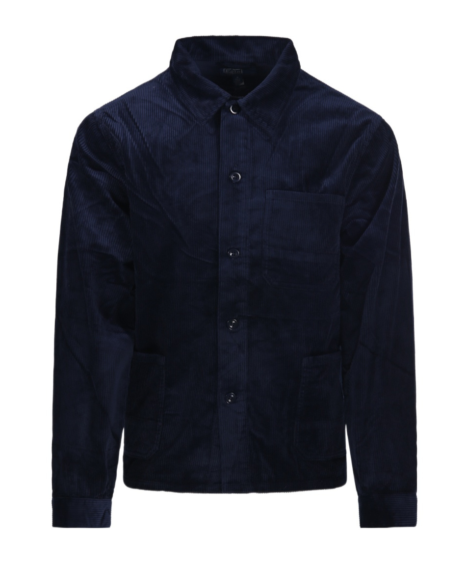 Polo Ralph Lauren Structured Button-up Field Jacket In Textured Corduroy In Blue