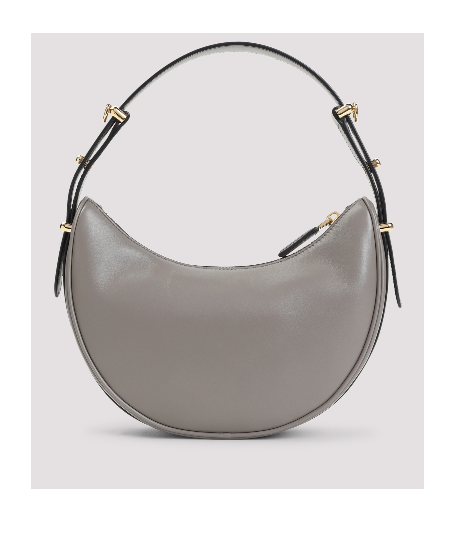 Prada Zippered Shoulder Bag In Gray