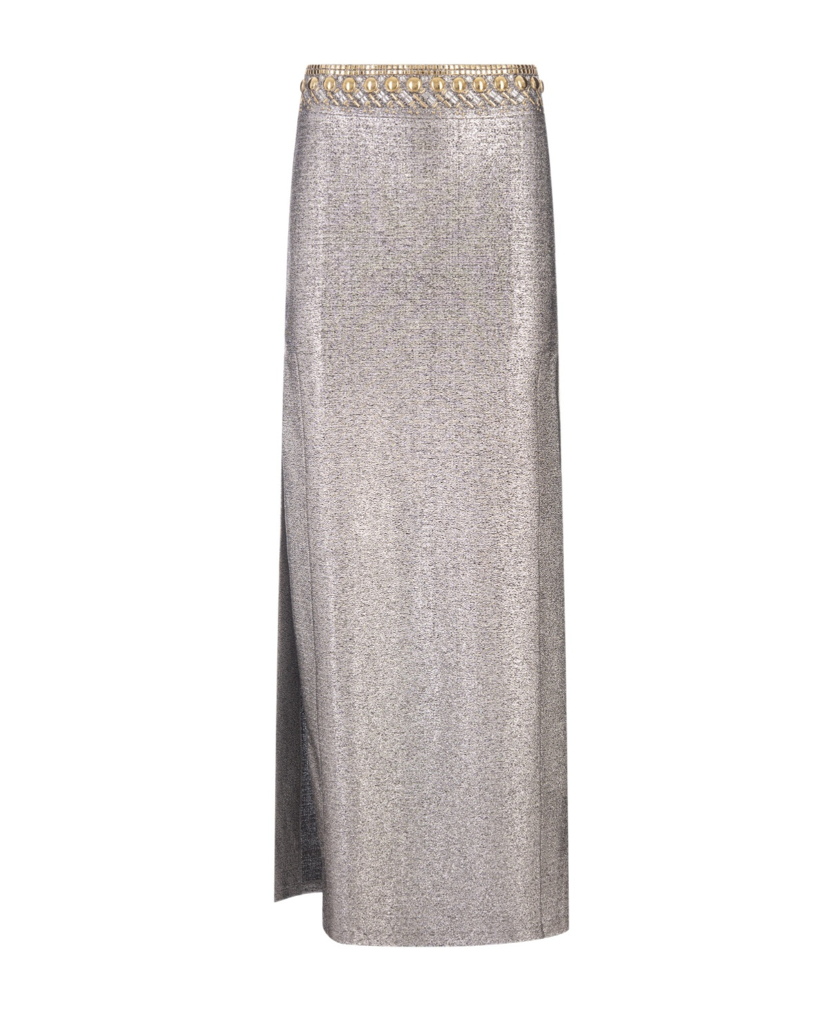 Shop Rabanne Stud-embellished Maxi Skirt In Gray