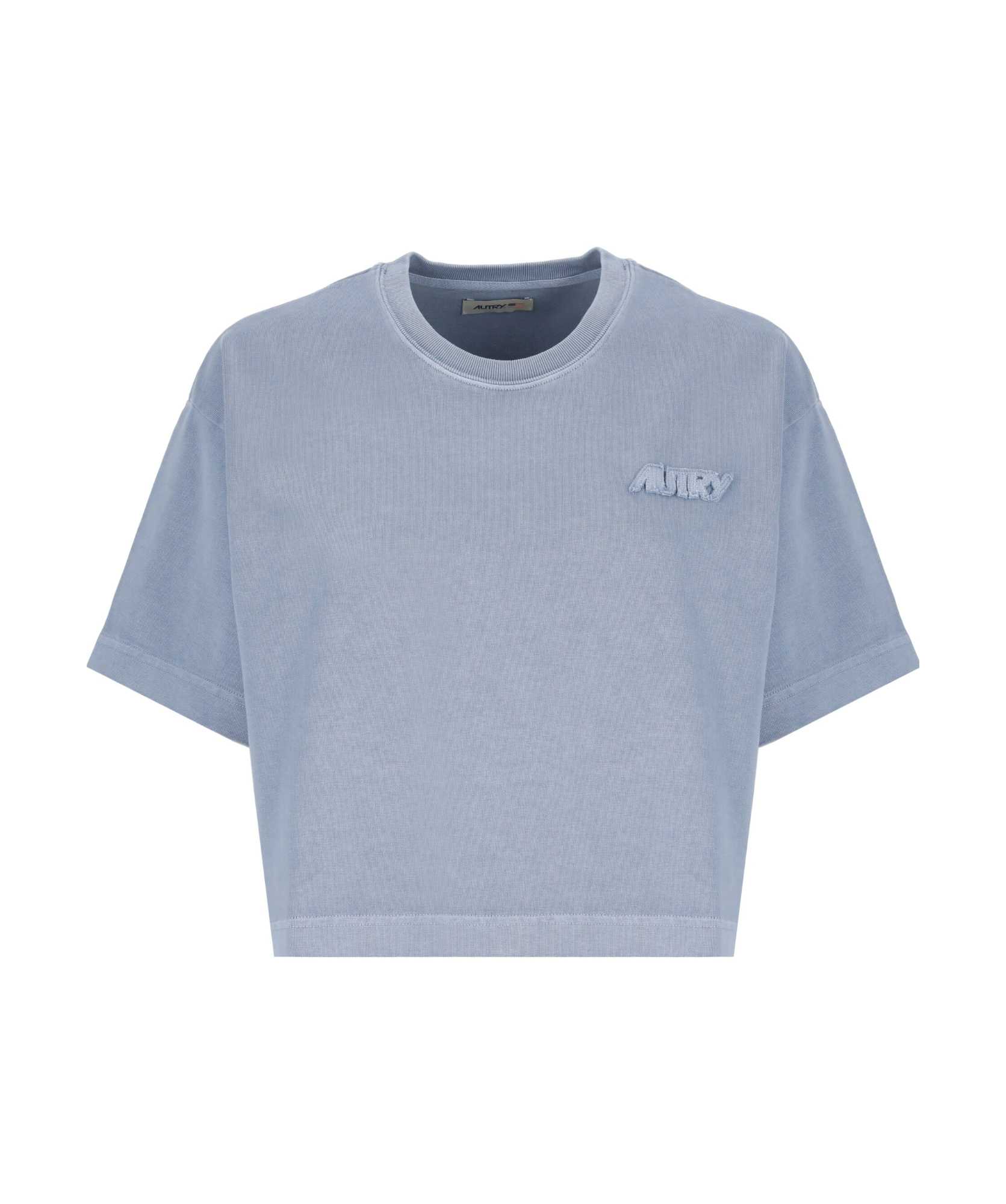 Autry Boxy Fit Cropped T-shirt In Blue