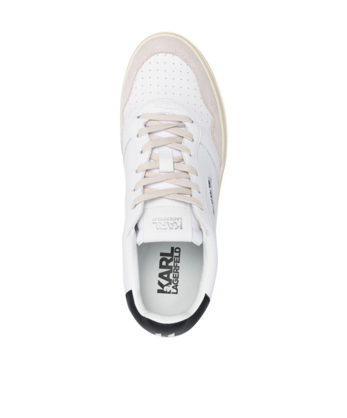 Karl Lagerfeld Lace-up Low-cut Sneakers In White