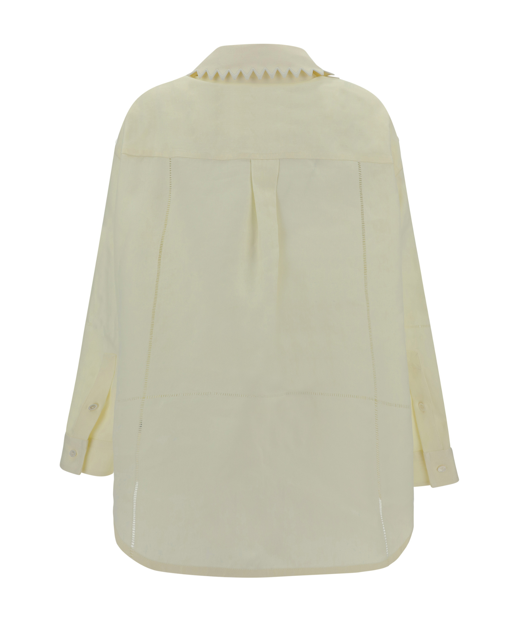 Bottega Veneta English Embroidery Linen Shirt In Nude