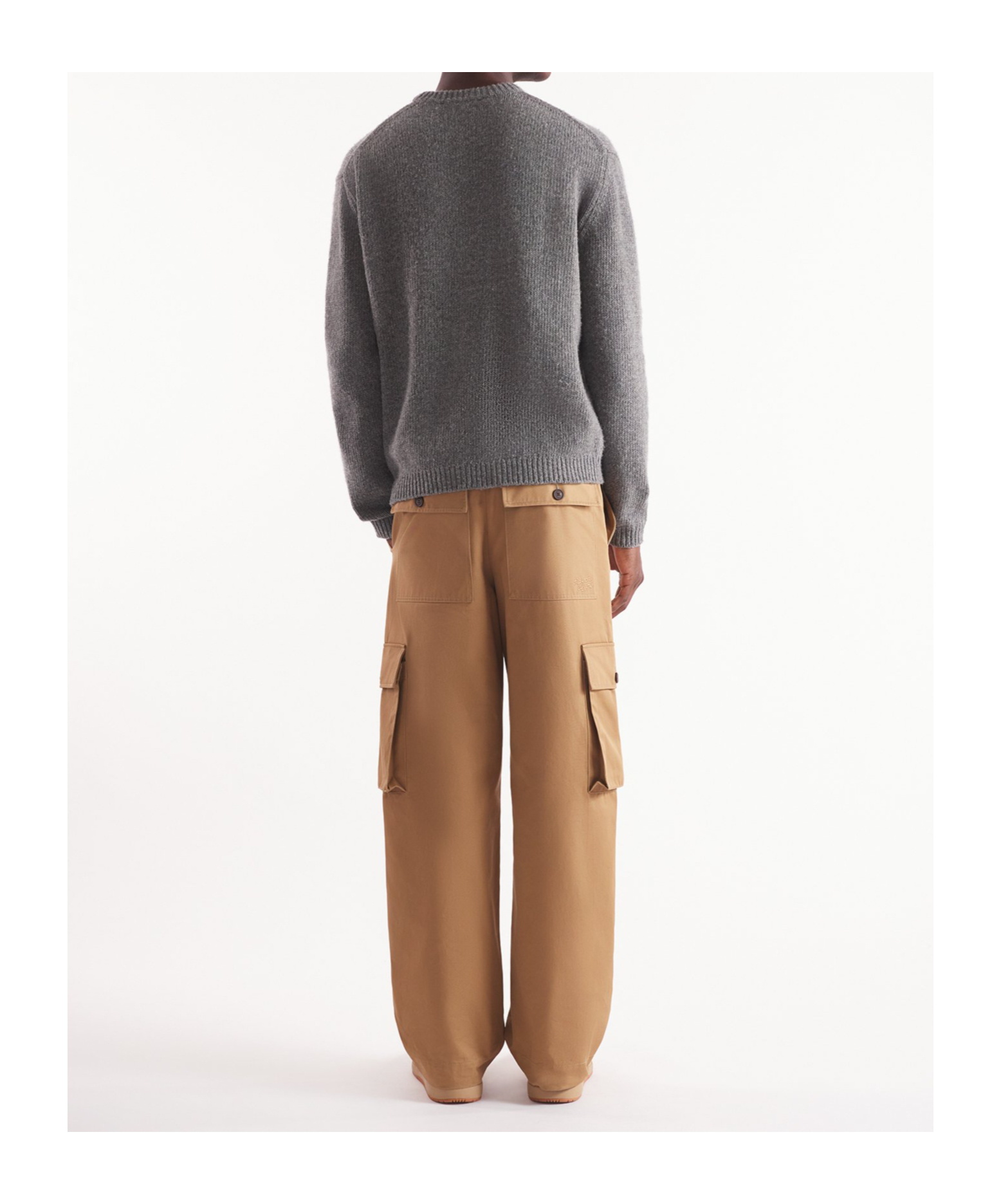 Shop Maison Kitsuné Dressed Fox-intarsia Crewneck Jumper In Gray