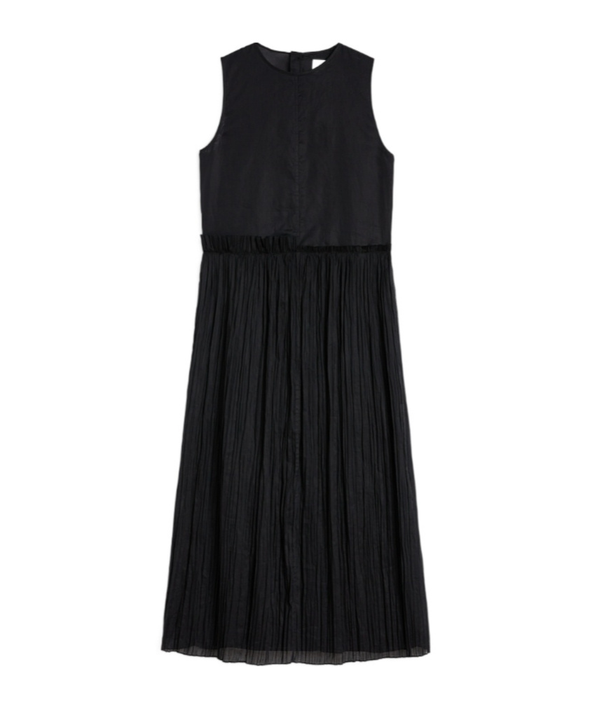 Jil Sander Pleated Dress In Black