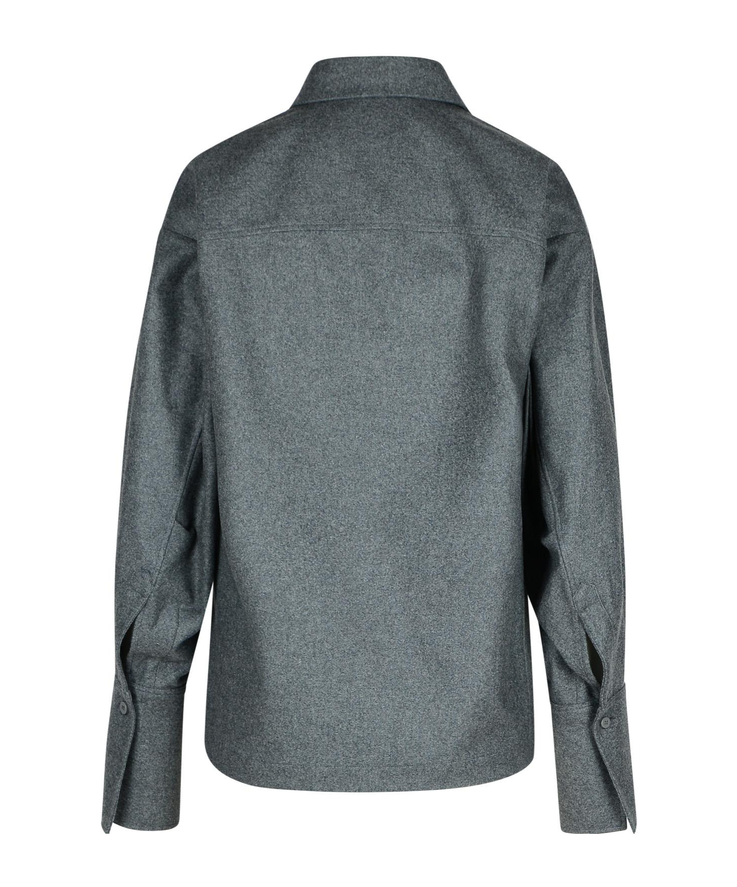 Attico Eliza Grey Wool Blend Shirt In Gray
