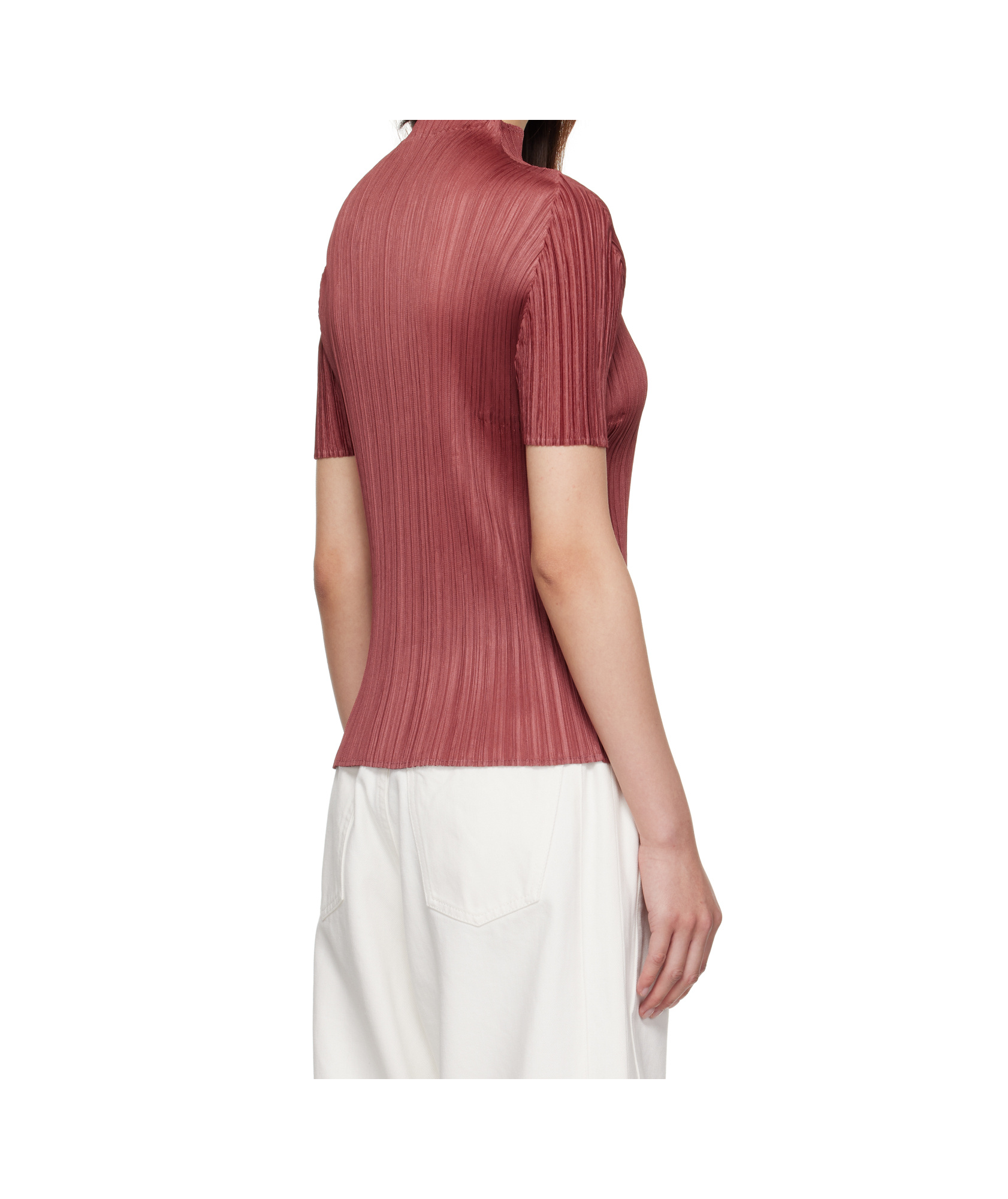 Issey Miyake Jersey Top In Brown