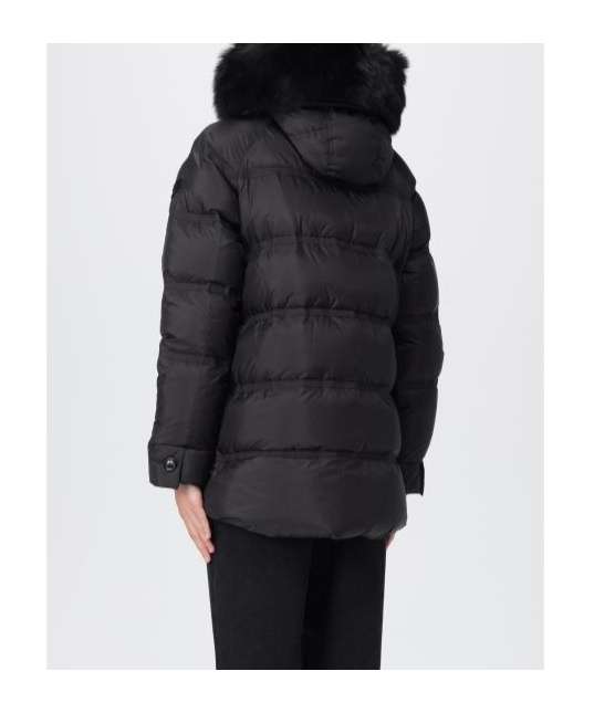 Peuterey Puffer Jacket With Fur Trim In Black