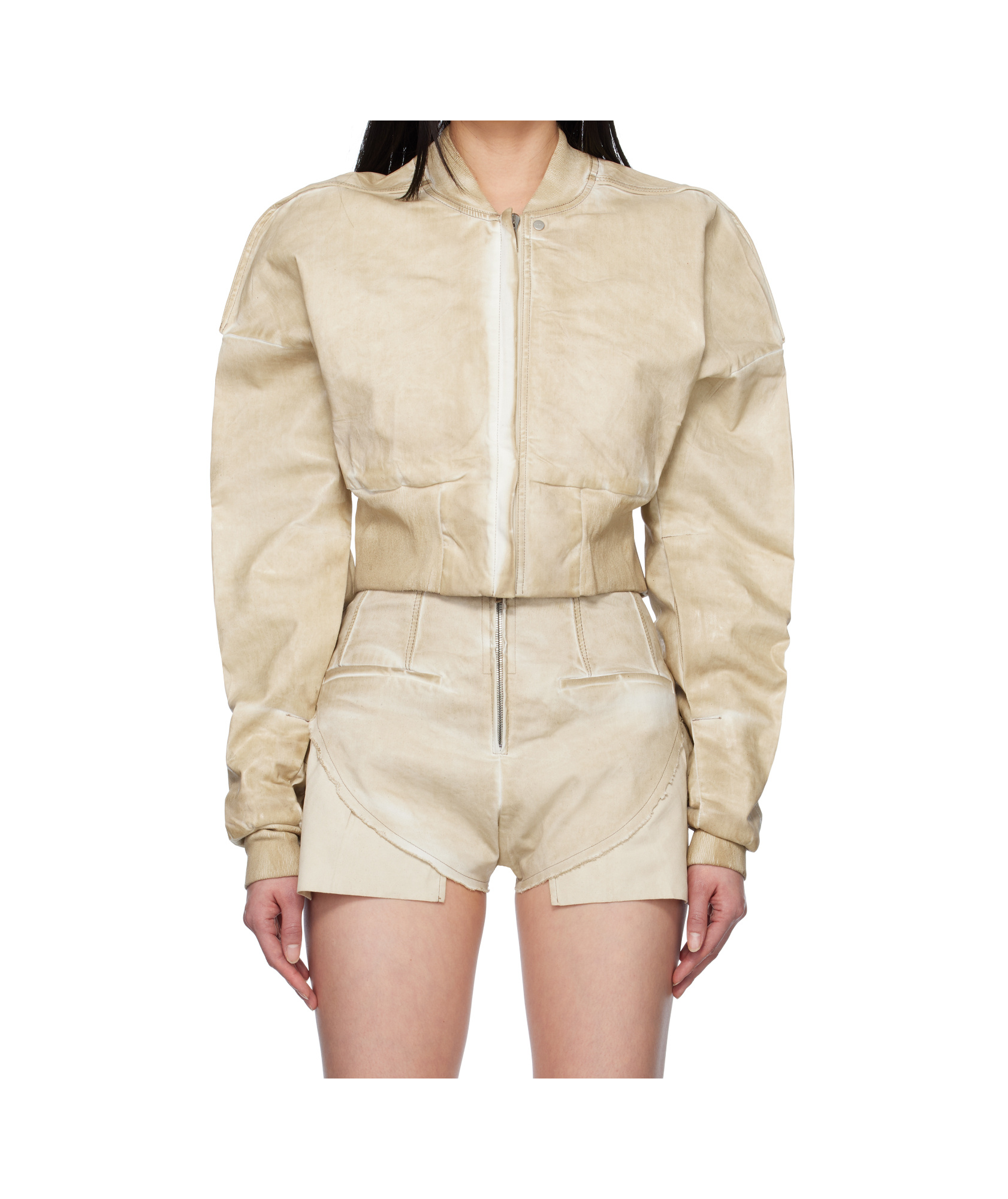 Shop Rick Owens Drkshdw Long Sleeve Casual Jacket In Nude