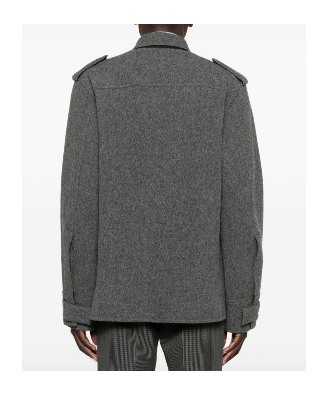 Jil Sander Structured Wool Shirt In Gray