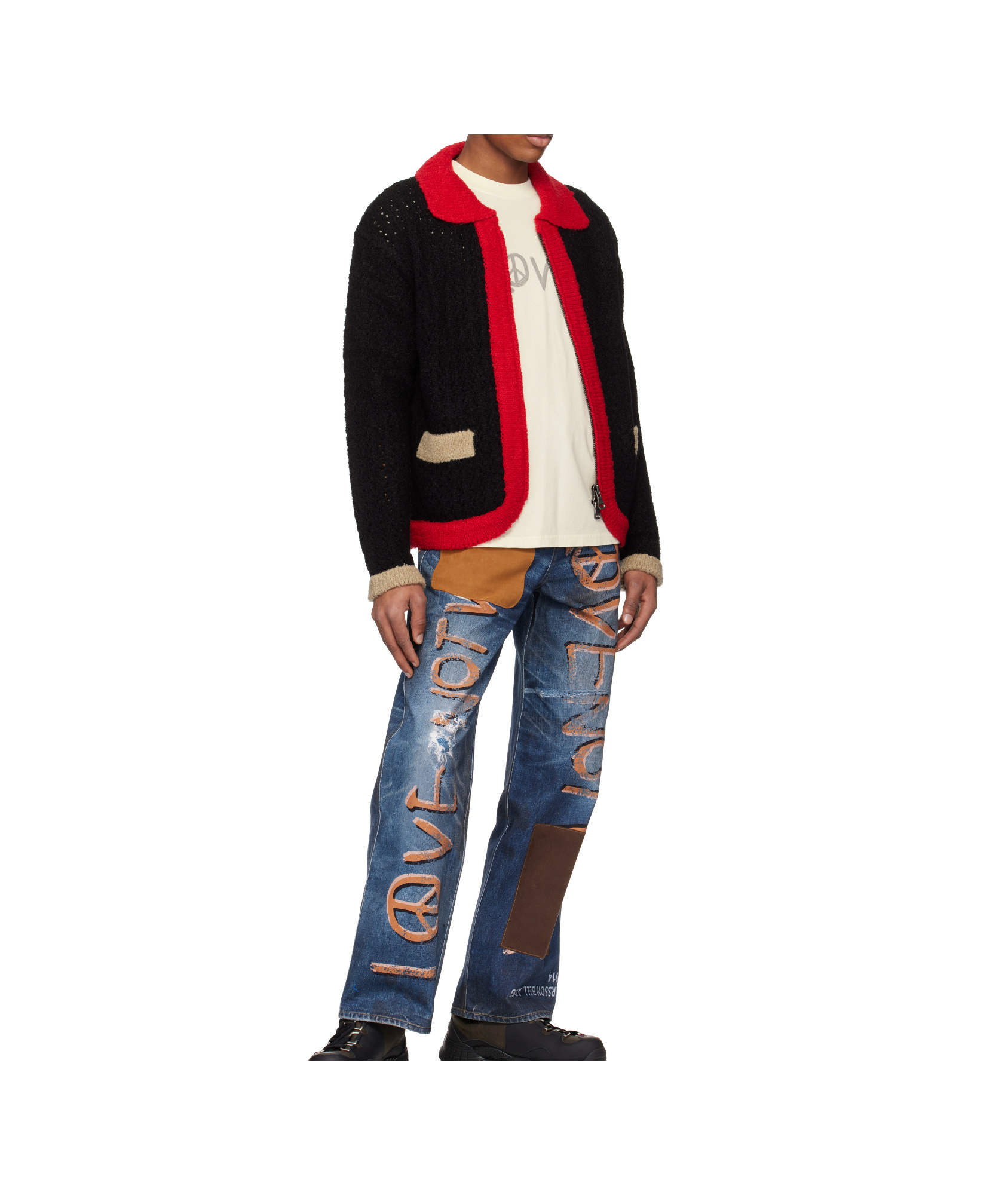Andersson Bell Black Elass Cardigan In Red/black