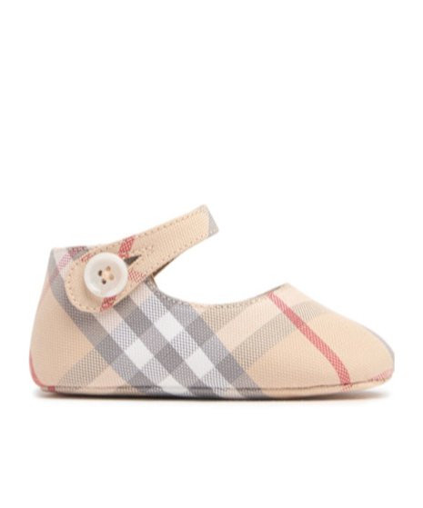 Burberry Check Print Cotton Pre-walker Shoes