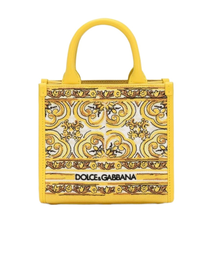 Dolce & Gabbana Mini Dg Daily Canvas Tote Bag In Yellow