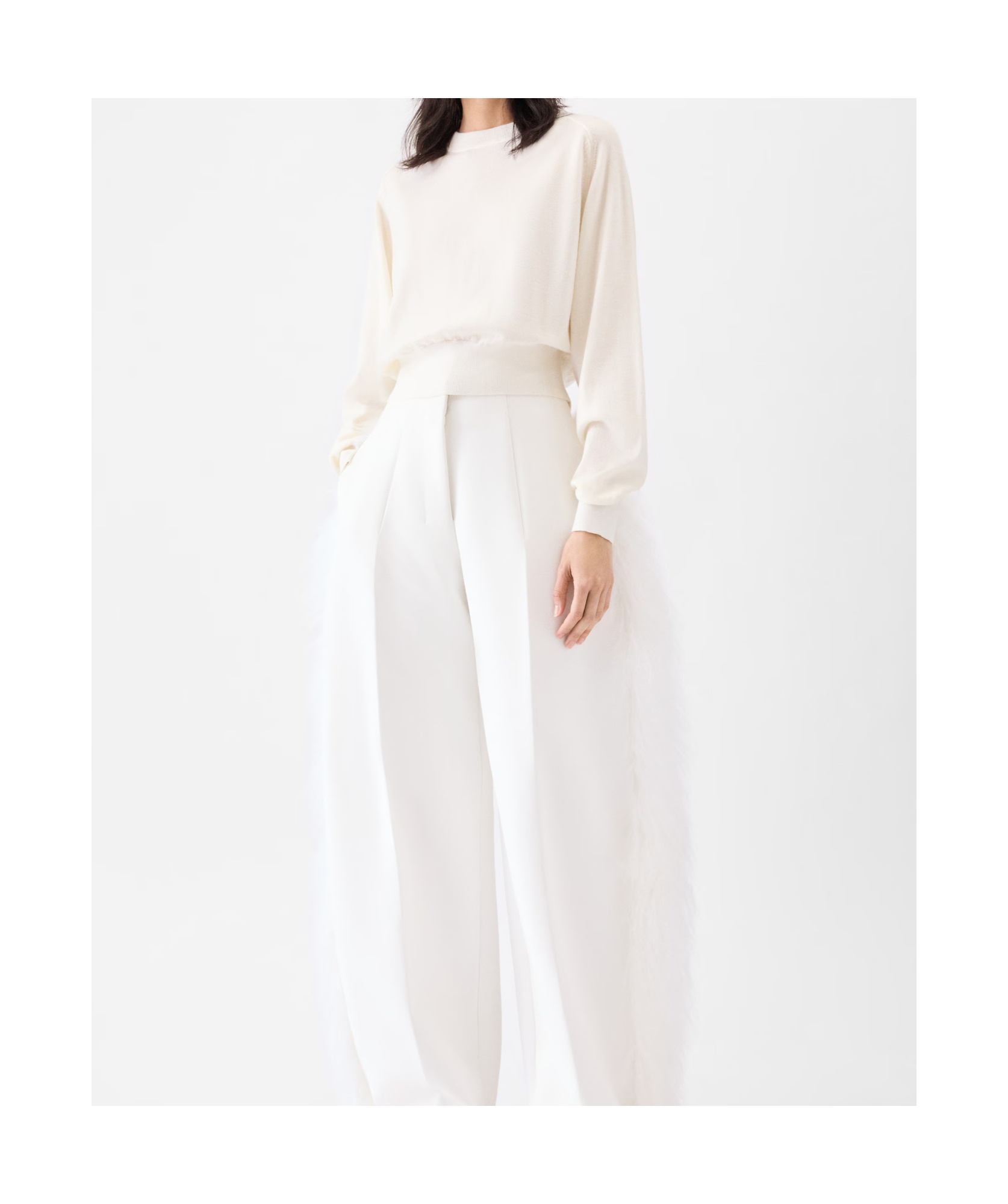 Jacquemus The Embroidered Cropped Sweater In White