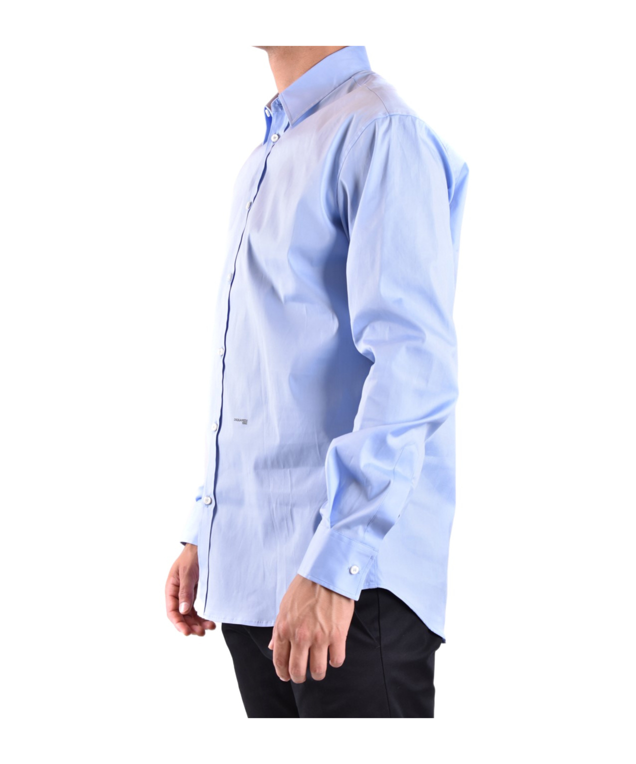Dsquared2 Logo-printed Long-sleeved Button-up Shirt In Blue