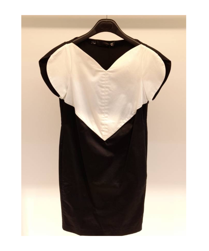 Moschino Contrast-color Stitching Dress In Black