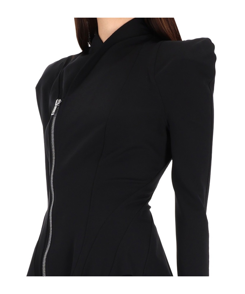 Rick Owens Lilies Princess Asymmetric Zip Jacket In Black